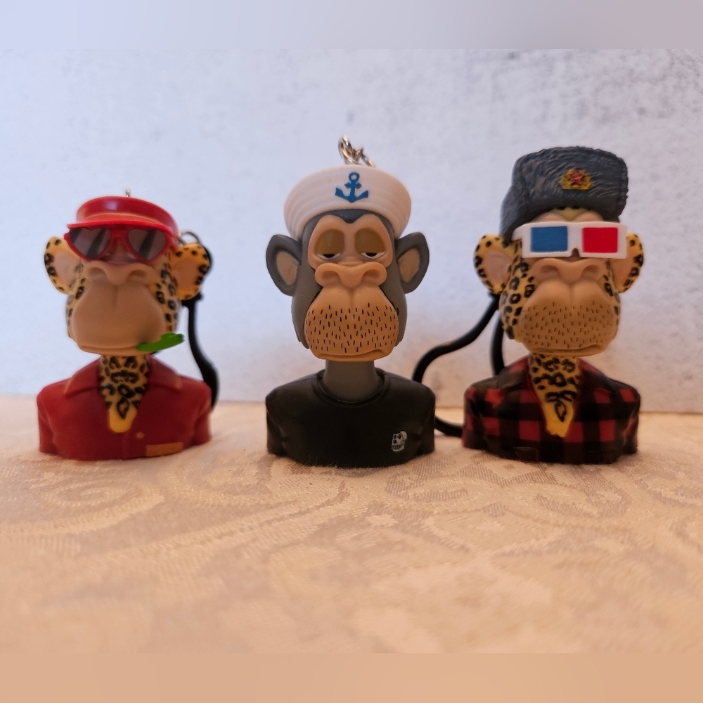 3 Bored of Directors Collectible Keychain/bag Clip Bored Ape from Blind Bag NEW